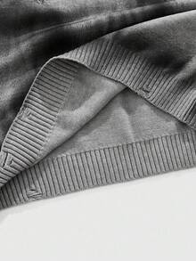 ROMWE MEN Grunge Punk 男士休闲街头风格扎染针织毛衣，适合秋冬