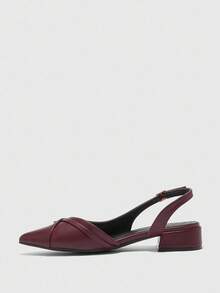 CUCCOO BIZCHIC Neue spitze Zehenminimalistische Pendler-Chic-Stil Damenschuhe - Bordeaux - Übersicht 3