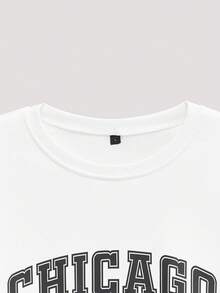 Open Phase STONE DISTRICT 男士极简印花圆领长袖卫衣，图案卫衣，学院风，套头衫，秋冬春夏皆宜 - 白色 - 查看 4