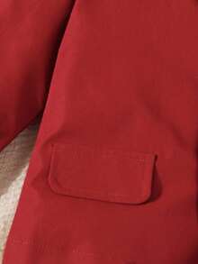 Bộ vest trang trọng 2 món cho bé trai, áo khoác ve áo phối màu có túi giả và quần cạp chun, phù hợp cho bé từ 6 tháng đến 3 tuổi, trang phục trang trọng cho đám cưới, biểu diễn, tiệc tùng, sinh nhật, giáng sinh, tốt nghiệp - Màu Đỏ Sâu - Xem 6