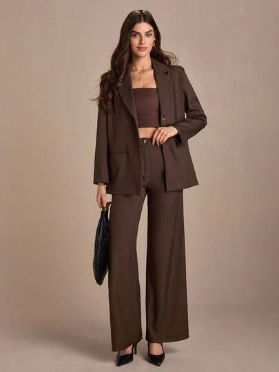 CLARA VERO 2 st, överdimensionerad kavaj och vida byxor