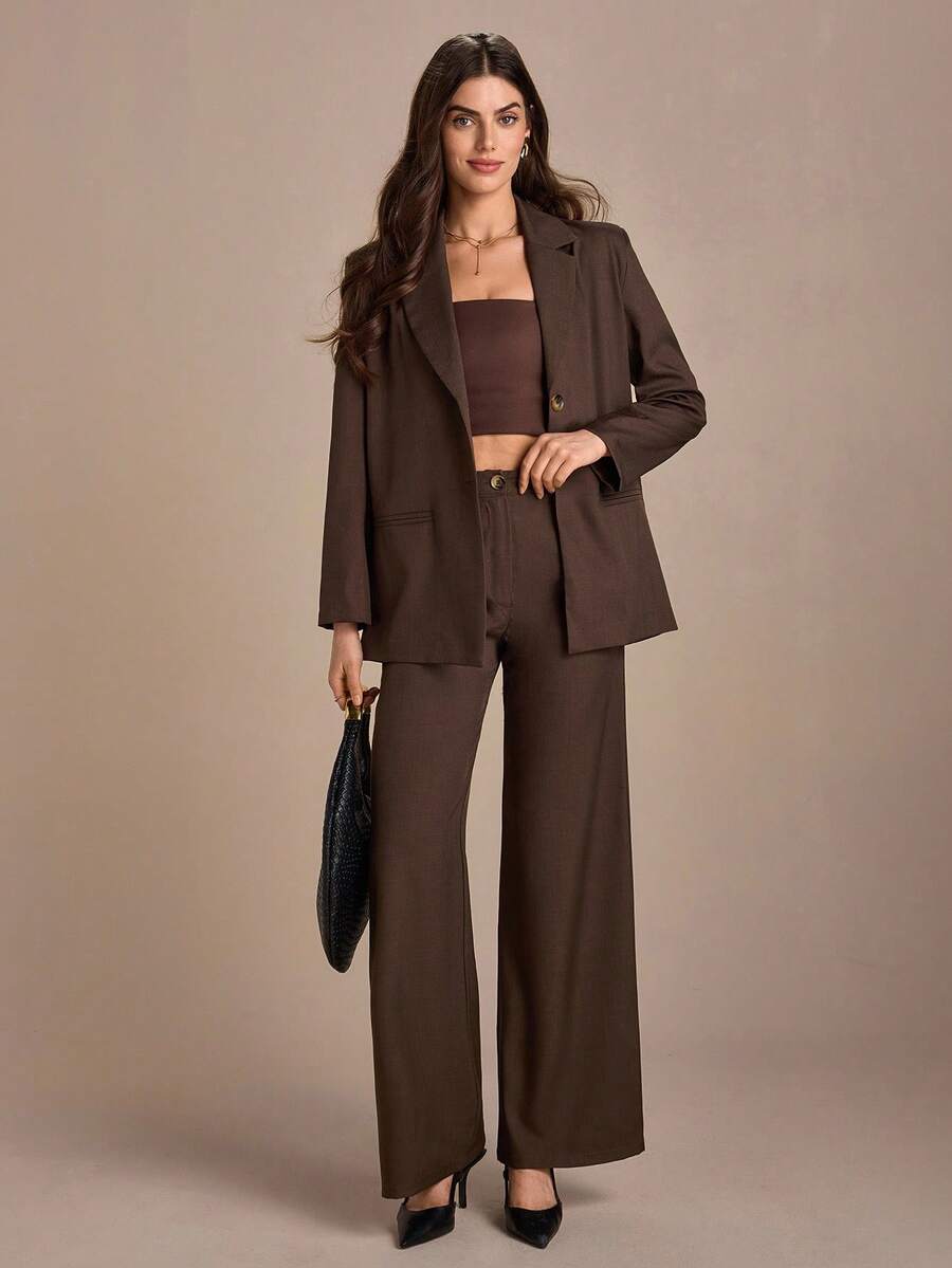 CLARA VERO 2 Pcs, Oversize Blazer Jacket & Wide Leg Pants