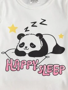 4 件套女童舒适长袖睡衣套装，甜美温柔可爱图案，舒适贴身面料，绝佳选择