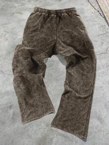 Manfinity Roghcode Quần nỉ thời trang họa tiết cổ điển dành cho nam - màu nâu - Xem 2