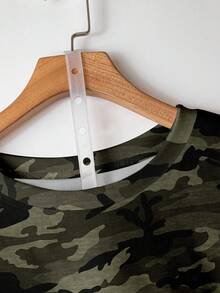 EMERY ROSE 大码女式休闲简约迷彩印花圆领露肩宽松卫衣，秋冬季女装，迷彩卫衣，女式迷彩上衣 - 彩色 - 查看 3