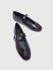 CUCCOO BIZCHIC Women's Fashion Commuter Versatile Casual Mary Jane Flat Shoes For Christmas Spring Shoes - Coffee Brown - View 9