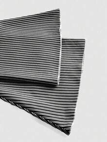 SHEIN MOD 大码女式条纹褶饰喇叭袖时尚衬衫 - 黑與白 - 查看 4