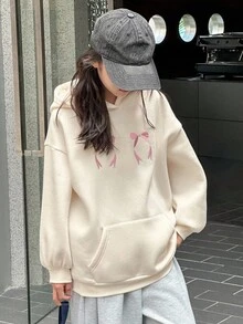 DAZY Tween Girl Knitted Sweatshirt With Thermal Lining, Butterfly Embroidery, Autumn - White - View 6