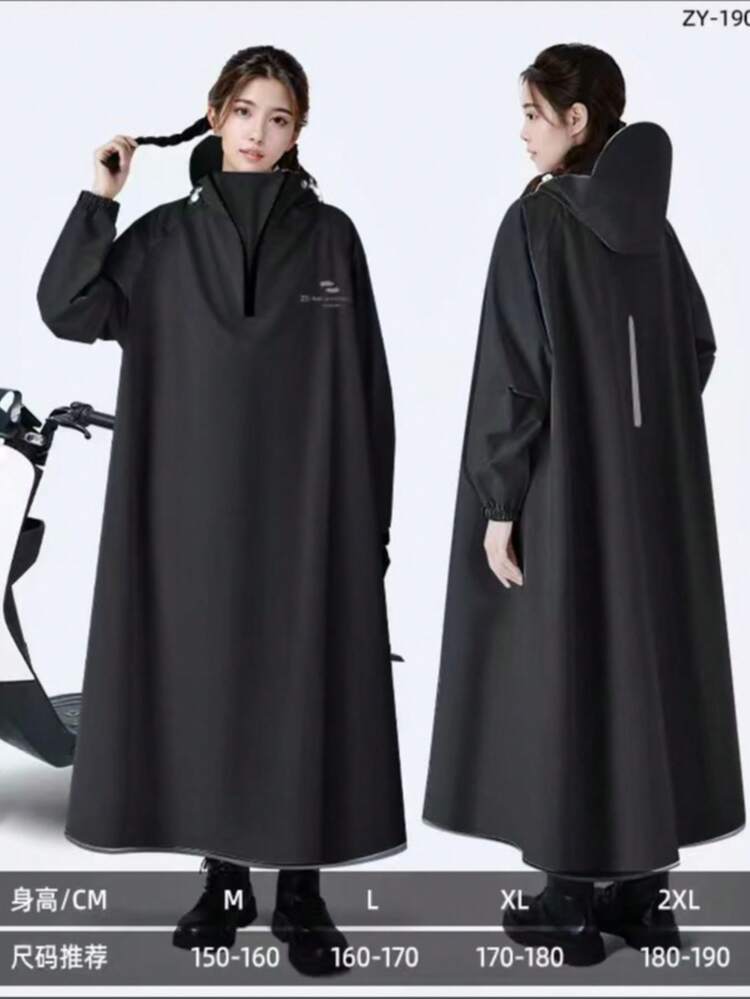 SHEIN 新款时尚长款全身成人便携式连帽雨披防暴雨雨衣轻便防水防风雨衣男女通用 - 加厚百搭多功能连帽雨衣透气可打包非常适合旅行骑行徒步旅行和户外活动男女通用雨衣 | 新品畅销品 - 彩色 - 查看 4