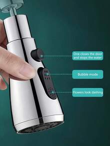 1PC Universal Kitchen Faucet Extension Hose Sink Sprayer Attachment Set With 360 Swivel Aerator Anti Splash Water Saving Design One Click Stop Faucet Extender For Home Bathroom Decor Holiday Gift Christmas Summer Winter Housewarming Wedding Party