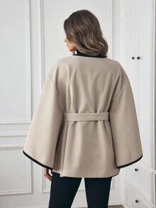 Louniche Women's Regular Casual Batwing Sleeve Jacket, Suitable For Autumn/Winter - Multicolor - View 2