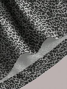 SHEIN EZwear Váy bó sát in họa tiết da báo cổ điển gợi cảm, phù hợp cho trang phục dự tiệc mùa hè - Nhiều màu - Xem 4