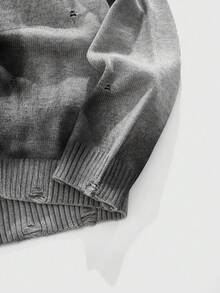 ROMWE MEN Grunge Punk 男士休闲街头风格扎染针织毛衣，适合秋冬