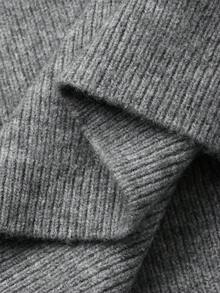 DAZY Robe pull col roulé casual couleur unie pour femme, automne - Gris - Voir 6