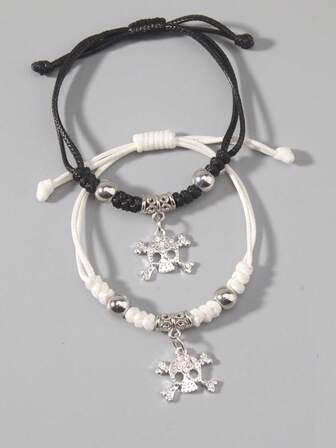 Grunge Punk 2pcs Star Charm Bracelet