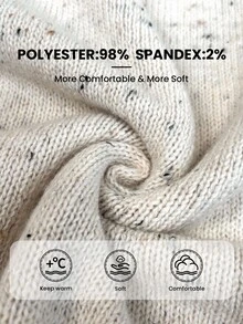 Firerie Áo len chui đầu cổ tròn tay dài thường ngày cho nữ/Áo len cổ lọ nửa tay nhỏ cổ đứng dài tay mùa thu đông phối màu cỡ lớn Áo len chui đầu dáng rộng/Áo len mặc hàng ngày phong cách đại học/Áo len mặc nhà thường ngày/Áo len công sở đơn giản - Màu be - Xem 9
