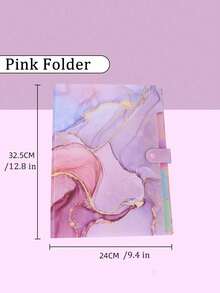 1 PC Stylish Funky File Organizer With 5 Pockets And 16 Labels, Natural Marble Expanding File Folder, Make Your Study, Life And Work Be Different - 6 Patterns Optional - Multicolor - View 6