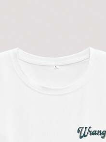 Open Phase STONE DISTRICT Men's Fashion Casual Western Cowboy Letter Print Round Neck Undershirt, Suitable For Daily, Casual And Commuting Wear Spring To Summer - White - View 3