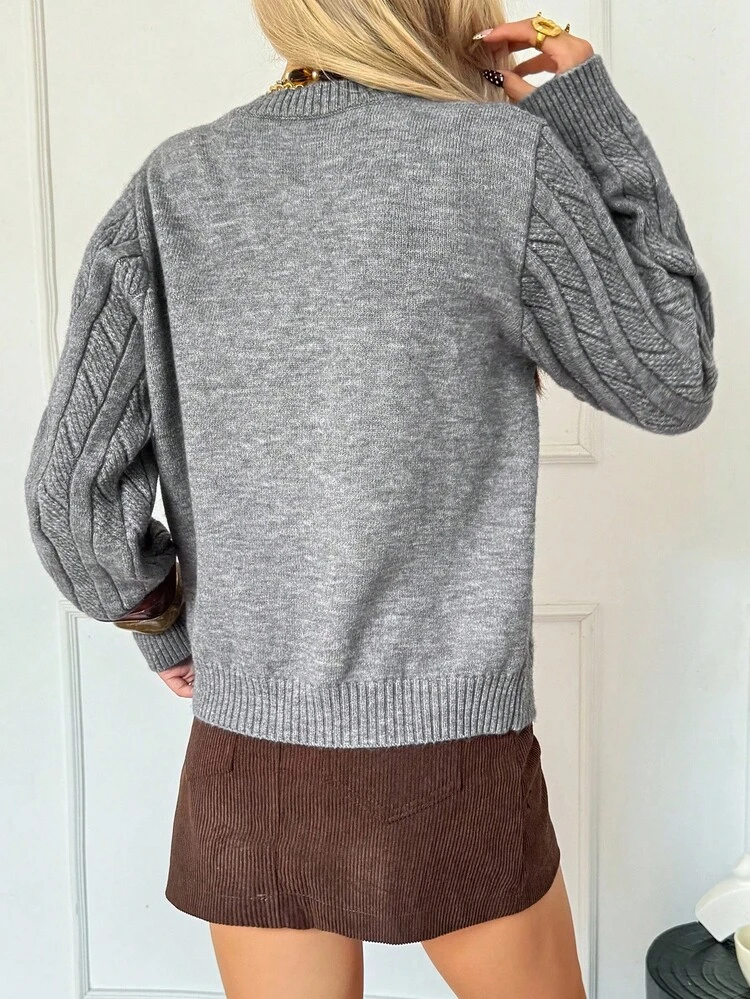 Women's Casual Embroidered Sweater, Autumn