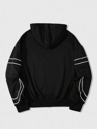 Street Life Sudadera holgada con estampado gráfico callejero para hombre, para el otoño