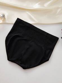 SHEIN 6pcs/Pack Women's Comfortable High Waist Seamless Briefs - Black - View 3