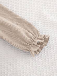 Cozy Pixies 女婴花卉印花荷叶边领长袖束腰连衣裙