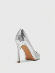 CUCCOO BIZCHIC New Versatile Pointed Toe High Heel Dress Shoes For Women - Silver - View 8