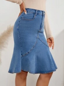 EMERY ROSE 女式蓝色休闲牛仔迷你裙
