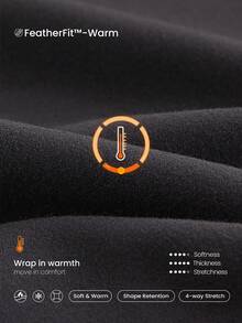 GLOWMODE 26" FeatherFit™-Warm CozyCore Soft Warm Stretchy High-Rise Waist Front Seam Zipper Side Pockets Leggings Low-Impact Yoga Pilates Studio Daily Casual Fall Winter - Black - View 5