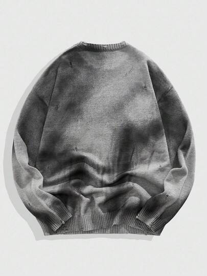 Street Life Jersey de punto con efecto tie-dye, estilo casual urbano para hombre, para otoño e invierno