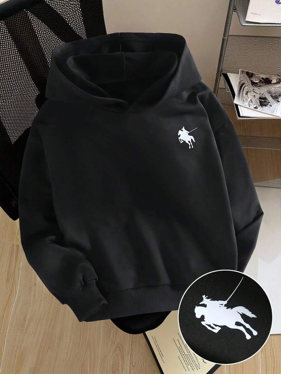 Sparklyn Áo nỉ chui đầu dáng rộng thoải mái cho bé gái tuổi teen, họa tiết động vật, tay dài, đa năng cho mặc hàng ngày, đi học, mùa thu đông. - màu đen - Xem 1