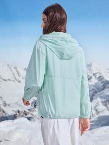 In My Nature Chaqueta casual con capucha con cordón y cremallera para mujer