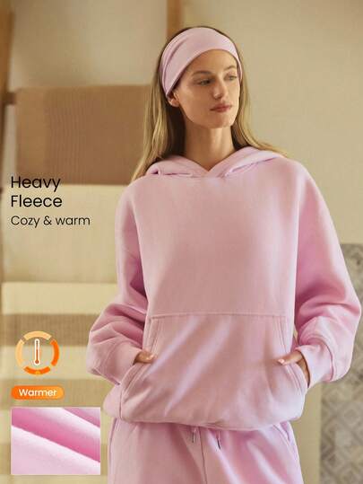 GLOWMODE Heavyweight Fleece Oversized Hoodie Sweatshirt Pocket Thick Thermal Warm Winter Valentine's Day