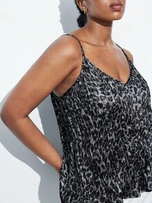 Maija Plus Size Leopard Print Camisole,Pink And Grey,Summer,Casual,Night Out Club Party Wear Women's Sleeveless Top,Elegant Business Casual Animal Cami - Multicolor - View 4