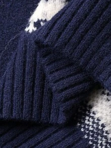 DAZY 女式休闲圣诞风格宽松长袖毛衣 - 淺藍色 - 查看 11