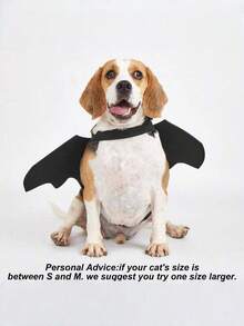 1PC Felt Pet Costume Halloween Black Bat Demon Wings Straps Vest For Medium Large Dogs Cats Funny Scary Party Festival Photo Props Pet Supplies - Black - View 3