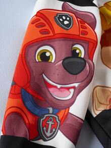 SHEIN | PAW Patrol 小男孩黑白拼色小狗印花针织宽松圆领卫衣