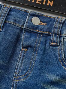 SHEIN Young Boy Ripped Frayed Washed Grey Denim Jeans,For Spring And Summer Young Boy - Medium Wash - View 4