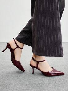 CUCCOO BIZCHIC Tacones de aguja elegantes y con punta puntiaguda de plata para mujer