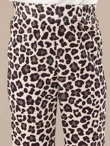 SUMWON Girls California Leopard Print Co-Ord Set Long Sleeve Sweatshirt Flared Pants Two Piece Fall Winter Fashion Outfit - Apricot - View 7