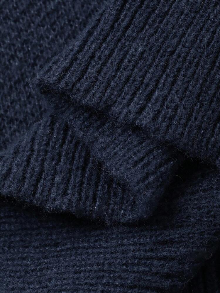 Women's V-Neck Contrast Color Korean Style English Text Casual Long Sleeve Sweater, Autumn/Winter