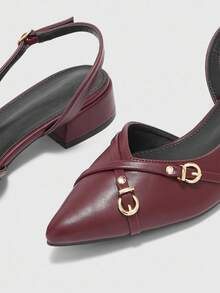 CUCCOO BIZCHIC Neue spitze Zehenminimalistische Pendler-Chic-Stil Damenschuhe - Bordeaux - Übersicht 4