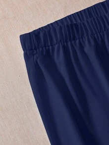 Lacomfia Pantalones anchos de unicolor casuales para mujer de talla grande