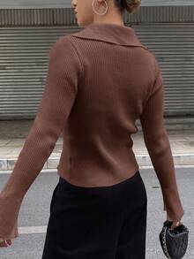 DAZY Women's Casual Solid Color Zip-Up Cardigan, Autumn