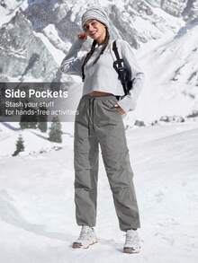 In My Nature 女式休闲宽松抽绳登山裤 - 深灰色 - 查看 5