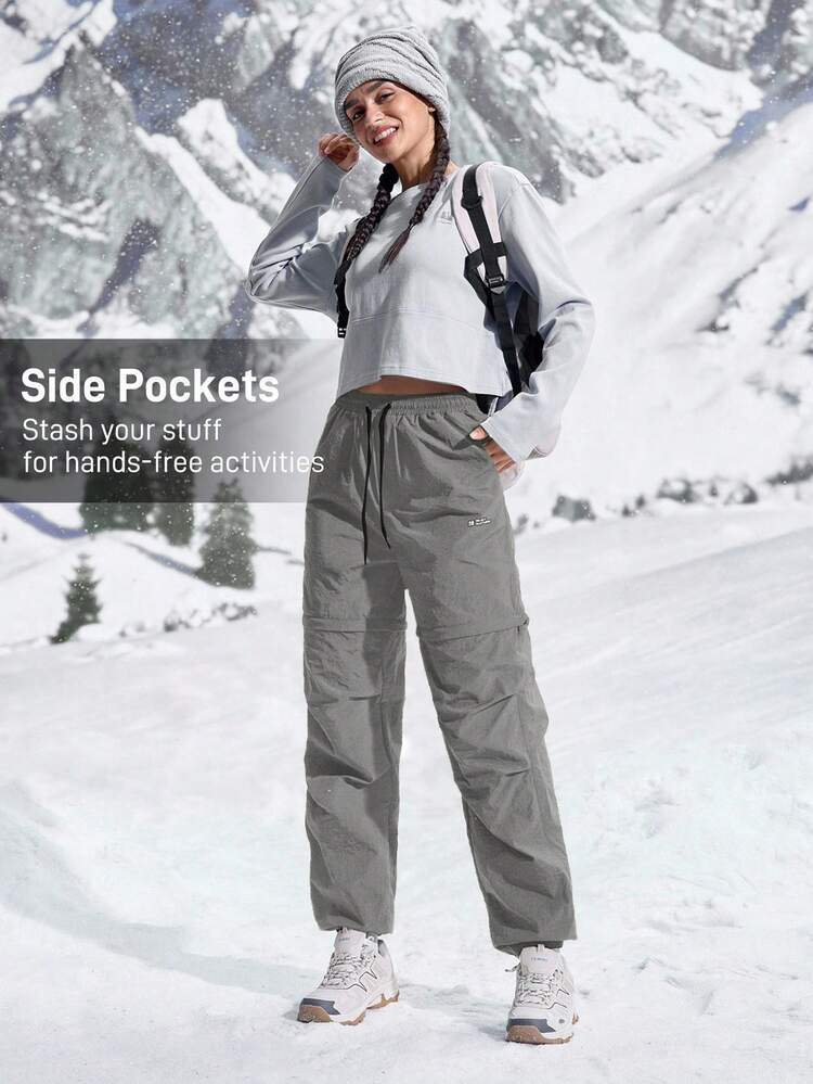 In My Nature 女式休闲宽松抽绳登山裤 - 深灰色 - 查看 5