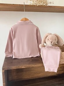 Girls' Long Sleeve Top And Pants Set, Ladylike Color Scheme, Made Of Soft And Skin-Friendly Fabric, Comfortable For Baby Girl Loungewear Fall Winter