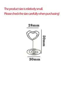 5/10/20 件金色桌号卡夹，心形桌面照片夹桌照片架座位卡夹适用于纸质菜单夹 - 銀色 - 查看 9