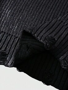 ROMWE MEN Street Life 男士圆领烫花休闲百搭针织背心，秋季时尚 - 金色 - 查看 5