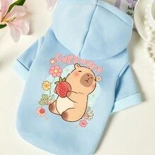PETSIN 1 Animal Letter Printed Thick Warm Pet Sports Shirt With Hat, Light Blue - Blue - View 2